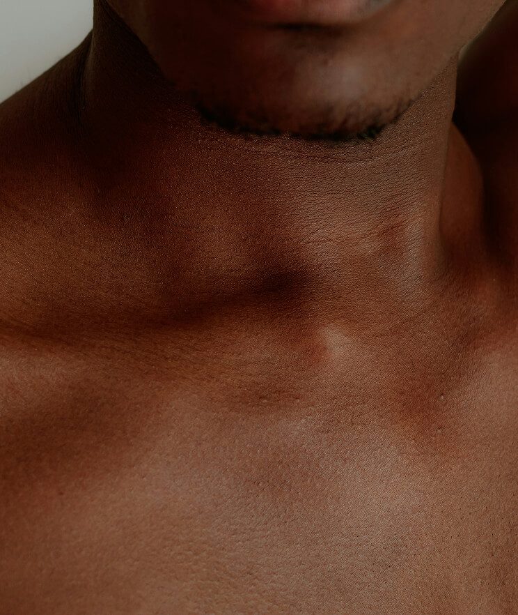 Closeup of person's neck